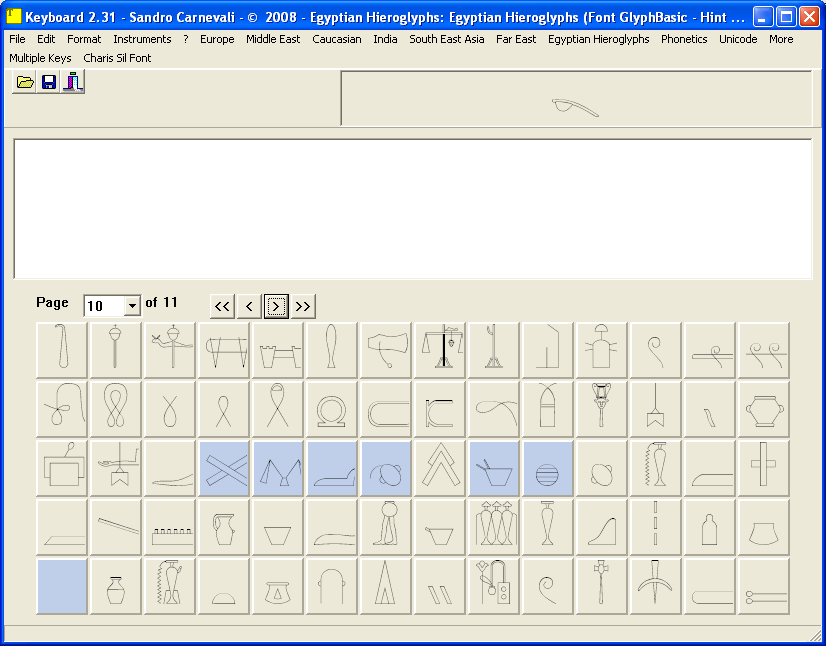 Hieroglyphs Keyboard, pag. 10