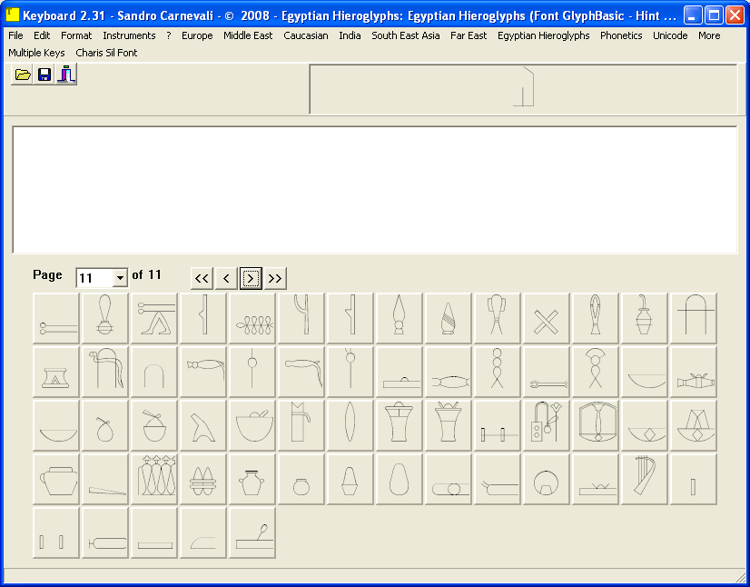 hieroglyphs Keyboard, pag. 11