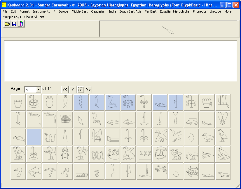 Hieroglyphs Keyboard, pag. 5